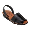 Avarca Damen Sandalen schwarz Leder Keilsandalen Sommerschuhe mit Keilabsatz Abarca Menorquina 2211 Ortno Ledersandalen Spanien