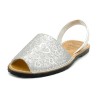 Women's Flat Sandals silver metallic Heart Avarca Menorquina Summer Shoes Ortuno 496