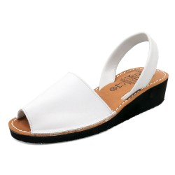 Women's Wedge Sandals white Leather Avarca Menorquina Wedges soft padded Ortuno Avarcas 2211