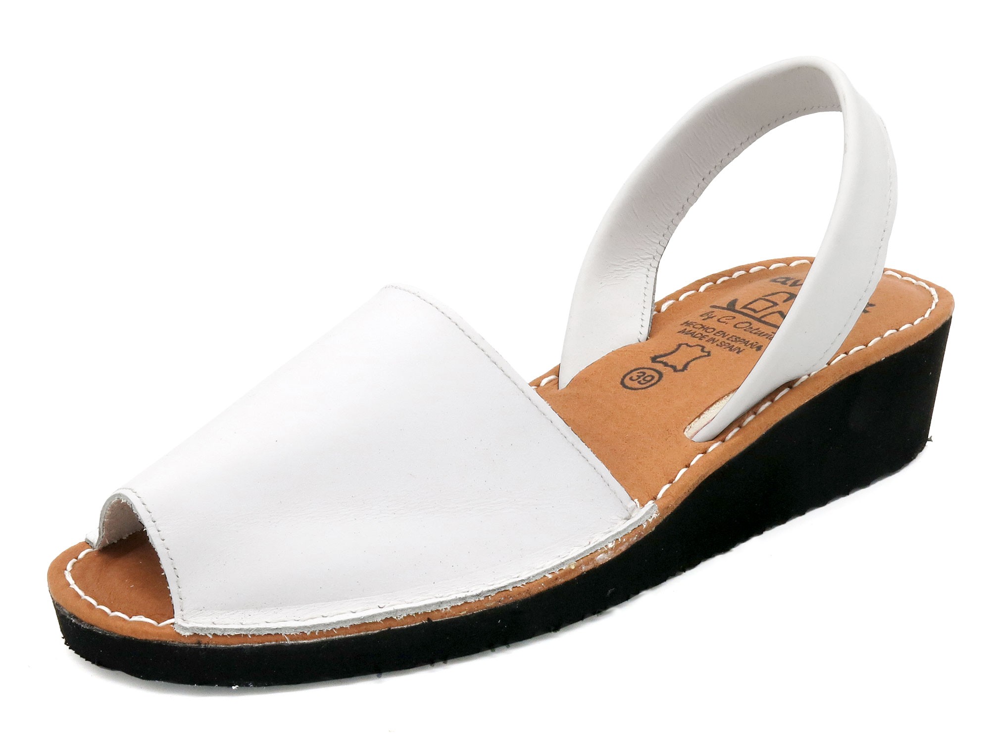 Women's Wedge Sandals white Leather Avarca Menorquina Wedges soft padded Ortuno Avarcas 2211 Women's Wedge Sandals white Leather Avarca Menorquina Wedges soft padded Ortuno Avarcas 2211