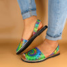 Damen Sandalen Leder Avarca Menorquina grün bunt flach Abarca Menorca Sommerschuhe 337 C. Ortuño