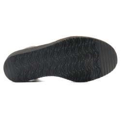 Avarca Damen Keilsandaletten Echtleder Sandalen mit Keilabsatz schwarz Keilsandalen Abarca Menorquina 2211 Ortno Spanien