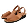 Women's Wedge Sandals Avarca Menorquina Leather Wedges brown Ortuno 2211