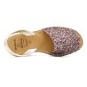 Damen Sandalen mit Keilabsatz Glitzer Keilsandaletten Avarca Keilsandalen Pailletten bunt Ortuno 1275