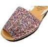 Avarca Women's Wedge Sandals Glitter Sequins Menorquina Shoes multicolor 1275 Ortuno avarcas leather strap