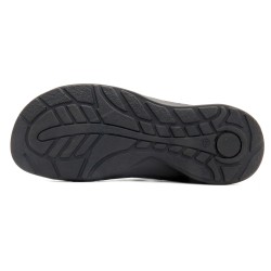Herren Fisherman Sandalen geschlossen Leder schwarz Sommerschuhe Gel-gepolstert Echtleder Fußbett Klettverschluss Innovation