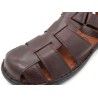 Herren Fisherman Sandalen Leder geschlossene Klettverschluss Sommerschuhe braun gepolstert Echtleder 9015 Innovation Portugal