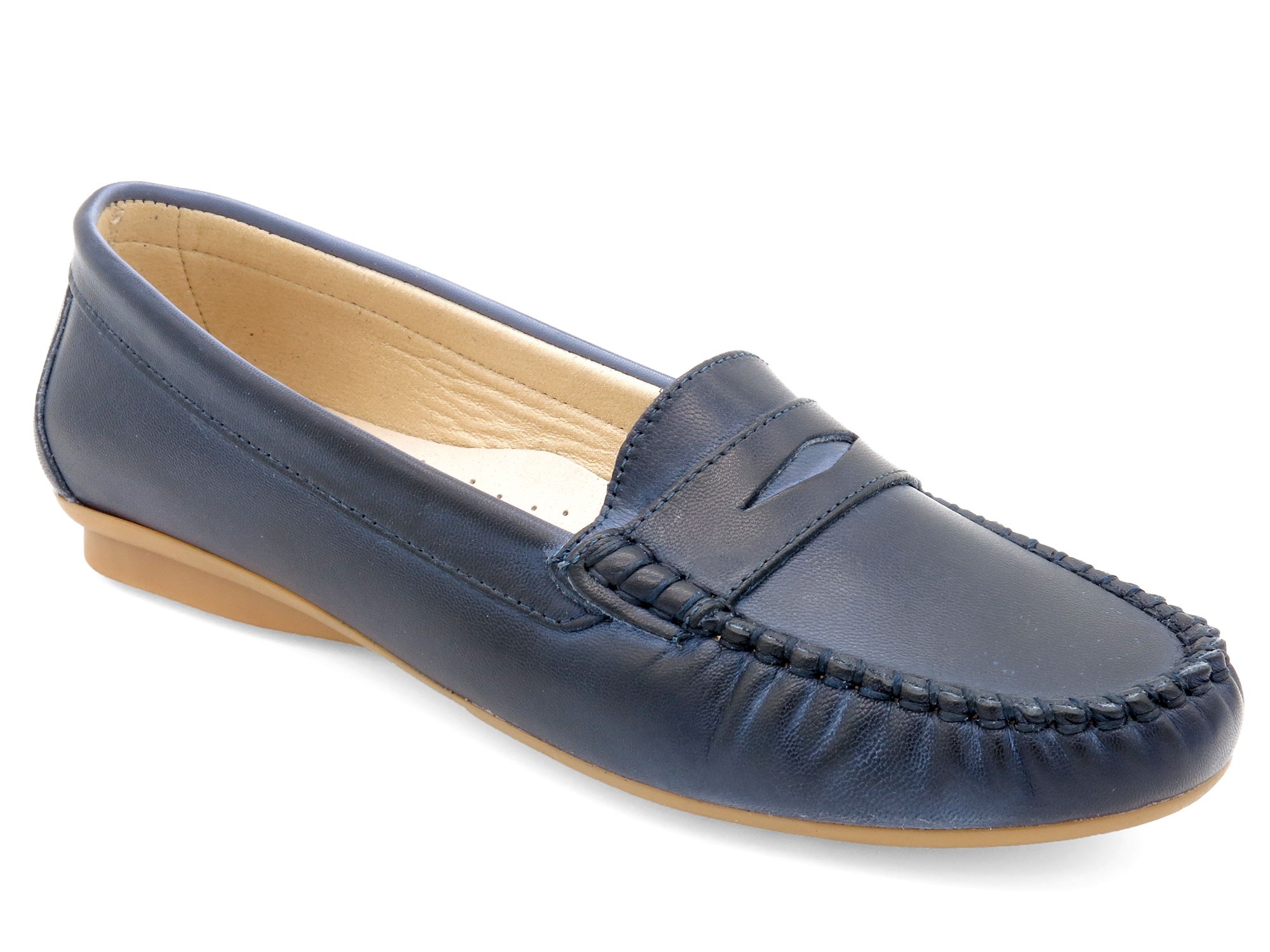 Women's Moccasins Leather Loafer navy blue Pull-On Summer Shoes lightweight Casual 903 Spain Women's Moccasins Leather Loafer navy blue Pull-On Summer Shoes lightweight Casual 903 Spain