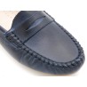Women's Moccasins Leather Loafer navy blue Pull-On Summer Shoes lightweight Casual 903 Spain