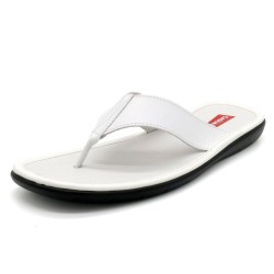 Herren Zehentrenner Leder weiß Flip-Flops Echtleder Sandalen Made In Spain Casual 1282 Spanien