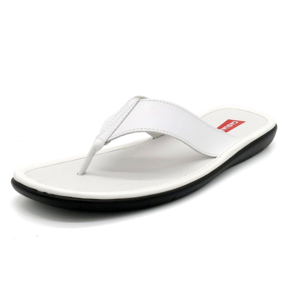 Men's thongs sandals black leather flip-flops summer shoes Made in Spain Casual 1282