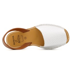 Avarcas Sandals white Women's Flat Sandal Avarca Menorquina Leather Barca Shoes Menorca C.Ortuno 523
