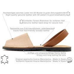 Damen Sandalen beige pink Leder Avarca Menorquina Echtleder Menorca Barca Schuhe outlet C.Ortuno 523