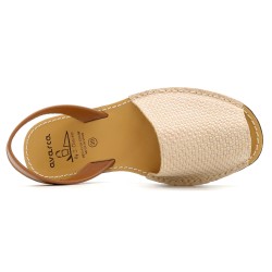 Women's Flat Sandals beige pink Leather Avarca Menorquina Menorcan Barca Shoes C.Ortuno 523