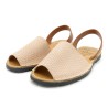 Women's Flat Sandals beige pink Leather Avarca Menorquina Menorcan Barca Shoes C.Ortuno 523