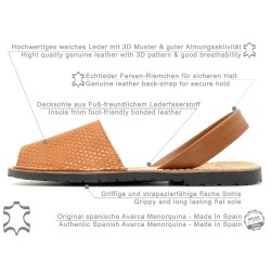 Avarcas Menorquinas Women's Sandals brown Leather Flat Sandal Barca Shoes C.Ortuno 523
