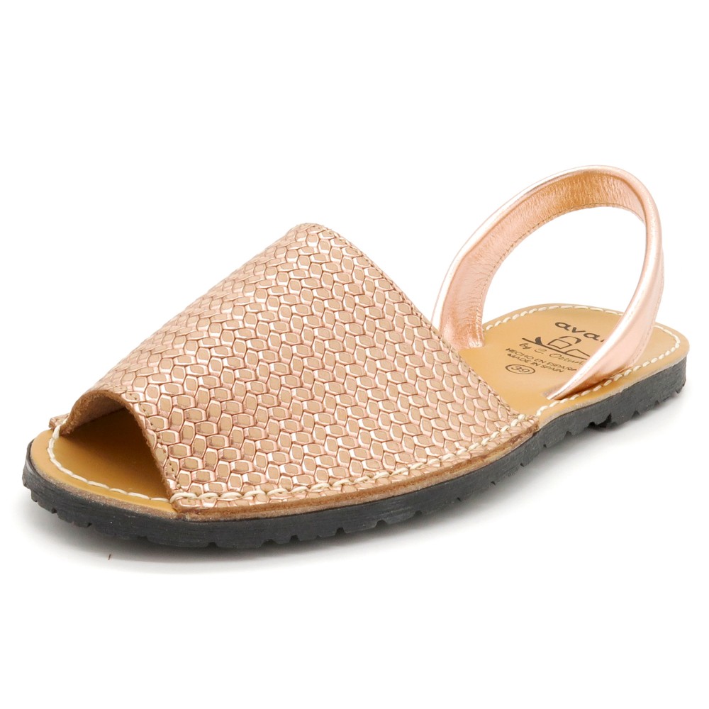 Damen Sandalen Avarca Menorquina Leder rosa gold metallic Avarcas Menorca Schuhe C.Ortuno 522