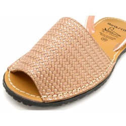 Damen Sandalen Avarca Menorquina Leder rosa gold metallic Avarcas Menorca Schuhe C.Ortuno 522