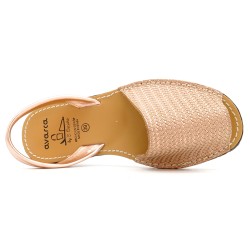 Damen Sandalen Avarca Menorquina Leder rosa gold metallic Avarcas Menorca Schuhe C.Ortuno 522