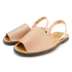 Damen Sandalen Avarca Menorquina Leder rosa gold metallic Avarcas Menorca Schuhe C.Ortuno 522
