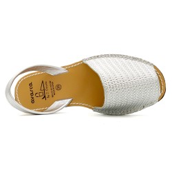 Damen Sandalen Leder Avarca Menorquina Echtleder Menorca Sandalen silber original spanische Schuhe 522 C.Ortuno