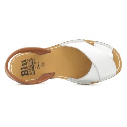 Women's Flat Sandals Leather Avarca Menorquina Women's Avarcas Cross Sandals white 394 C.Ortuno