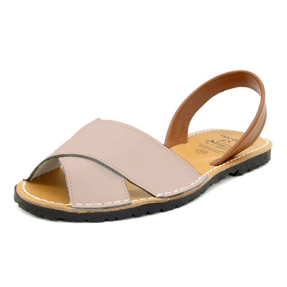 Avarcas Damen Sandalen Leder Menorca Schuhe Kreuz-Sandalen X-Sandal Avarca Menorquina rosa pink 394 C.Ortuno BluSandal