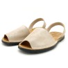 Avarcas Damen Sandalen Leder Avarca Menorquina Menorca Sandalen Sommerschuhe glitzer beige 525 C.Ortuno Spanien Made In Spain