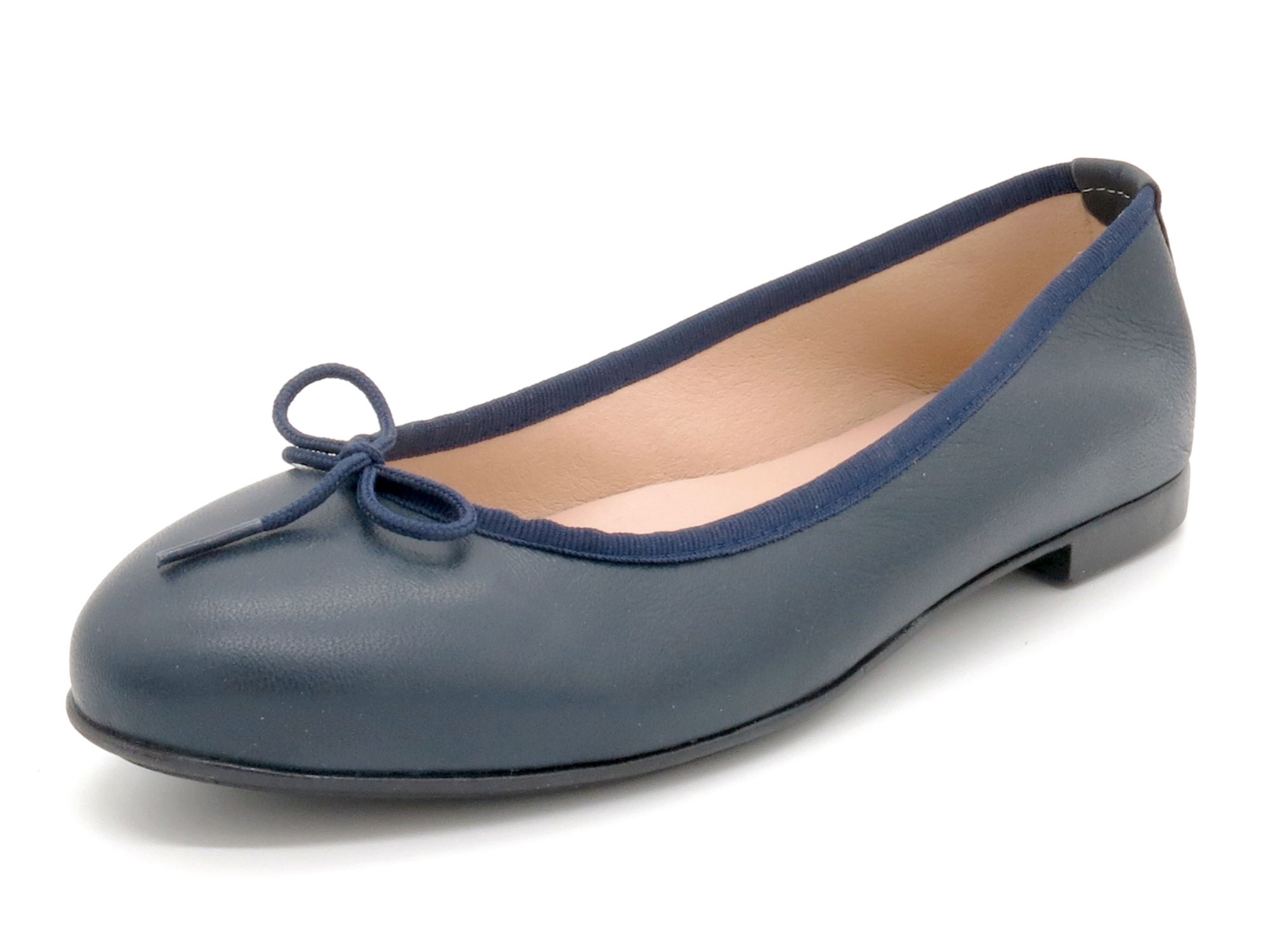 CASUAL Damen Ballerinas aus Leder Ballerina Schuhe blau navy flach mit Schleife Casual 7000 CASUAL Damen Ballerinas aus Leder Ballerina Schuhe blau navy flach mit Schleife Casual 7000