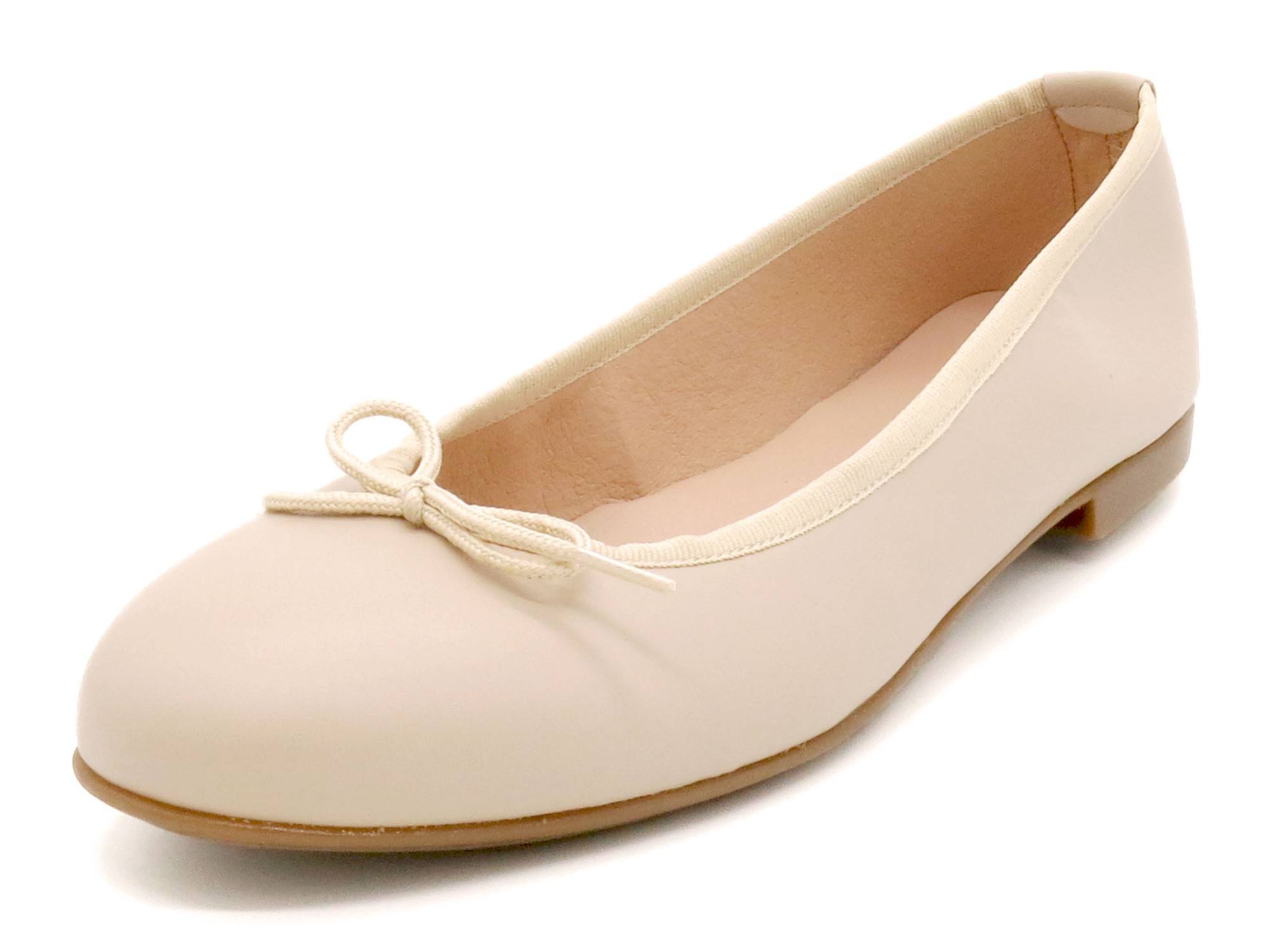 Damen Ballerinas Leder elegante Ballerina Schuhe mit Schleife beige Casual 7000 Spanien sale