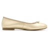 Damen Ballerinas elegante Leder Ballerina Schuhe mit Schleife metallic gold 7000 Casual outlet