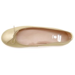 Damen Ballerinas elegante Leder Ballerina Schuhe mit Schleife metallic gold 7000 Casual outlet