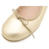 Damen Ballerinas elegante Leder Ballerina Schuhe mit Schleife metallic gold 7000 Casual outlet