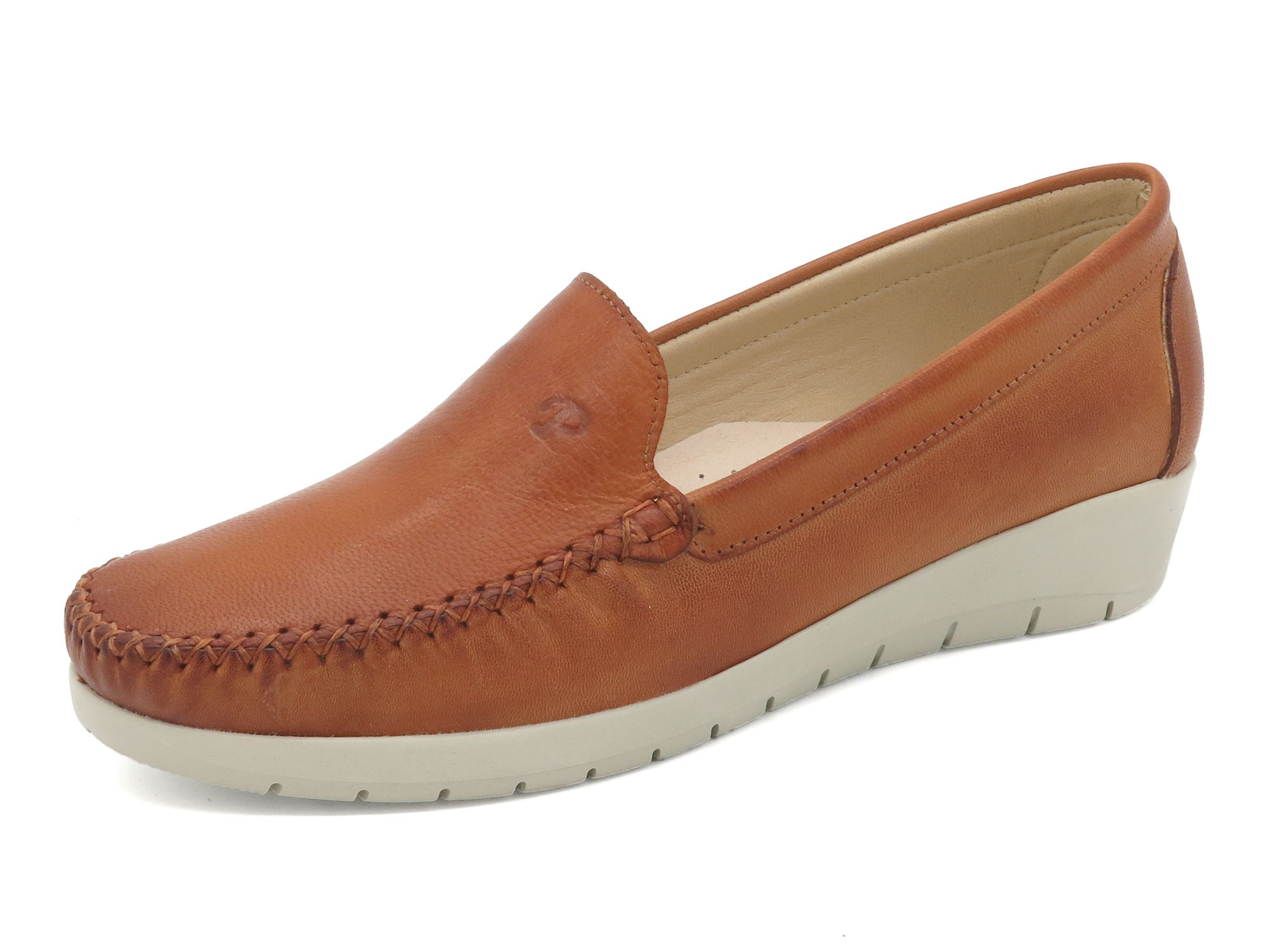 Damen Mokassins mit Keilabsatz cognac braun Leder Schlupfschuhe Echtleder Keilschuhe 1709 Casual Spanien outlet Damen Mokassins mit Keilabsatz cognac braun Leder Schlupfschuhe Echtleder Keilschuhe 1709 Casual Spanien outlet