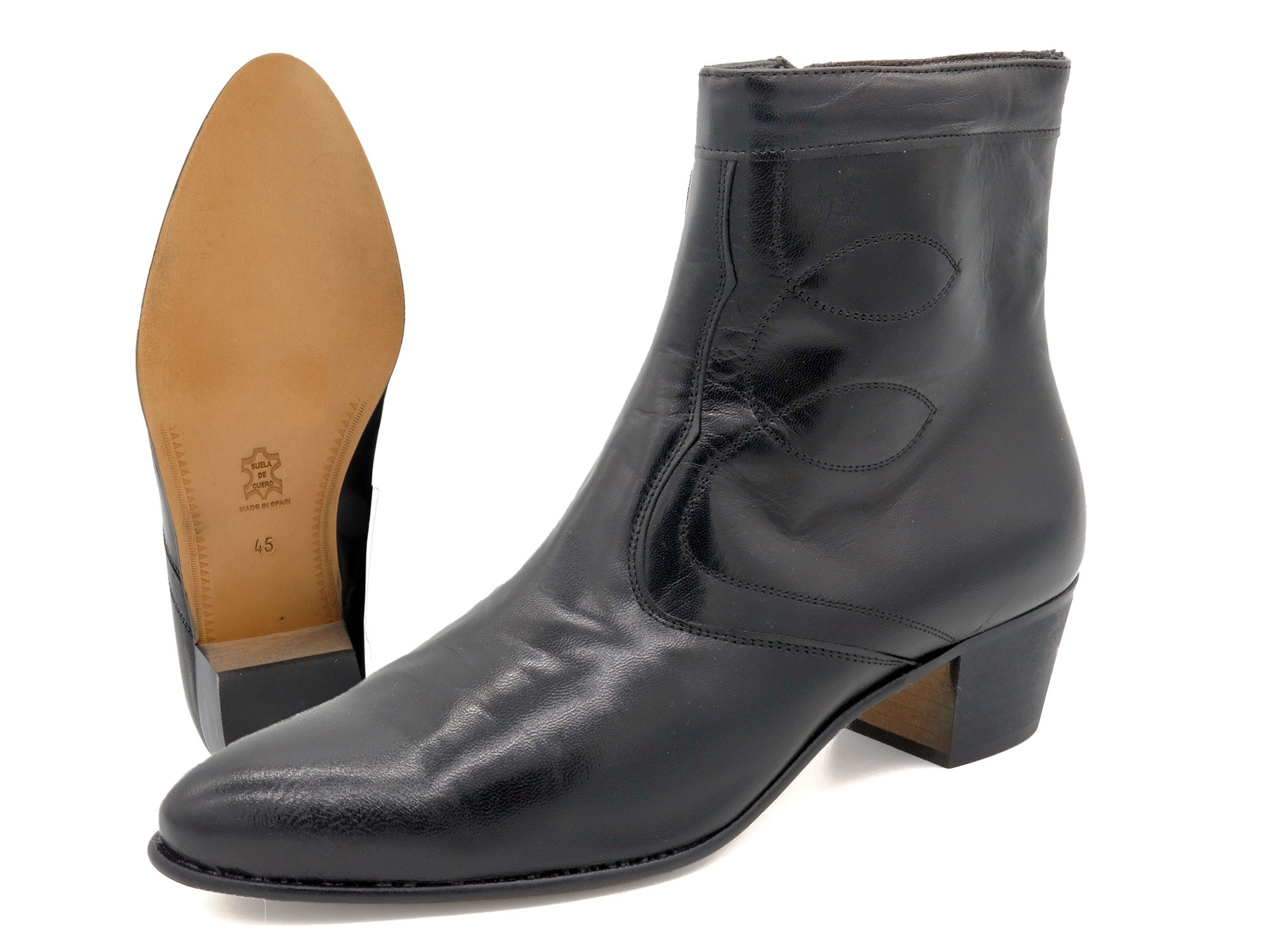 Men's Ankle Boot black Business Dress Boots with Leather Soles in Western Style Spain Latino 508