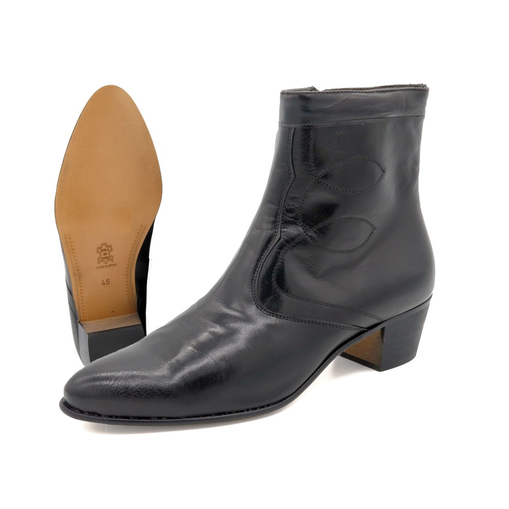 Herren Business Stiefeletten schwarz Stiefel Ledersohle Business Schuhe in Western Style 508 Latino