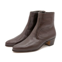 Herren Stiefel mit Ledersohle braune Leder Business Stiefeletten elegante Anzugschuhe 508 Latino Spanien