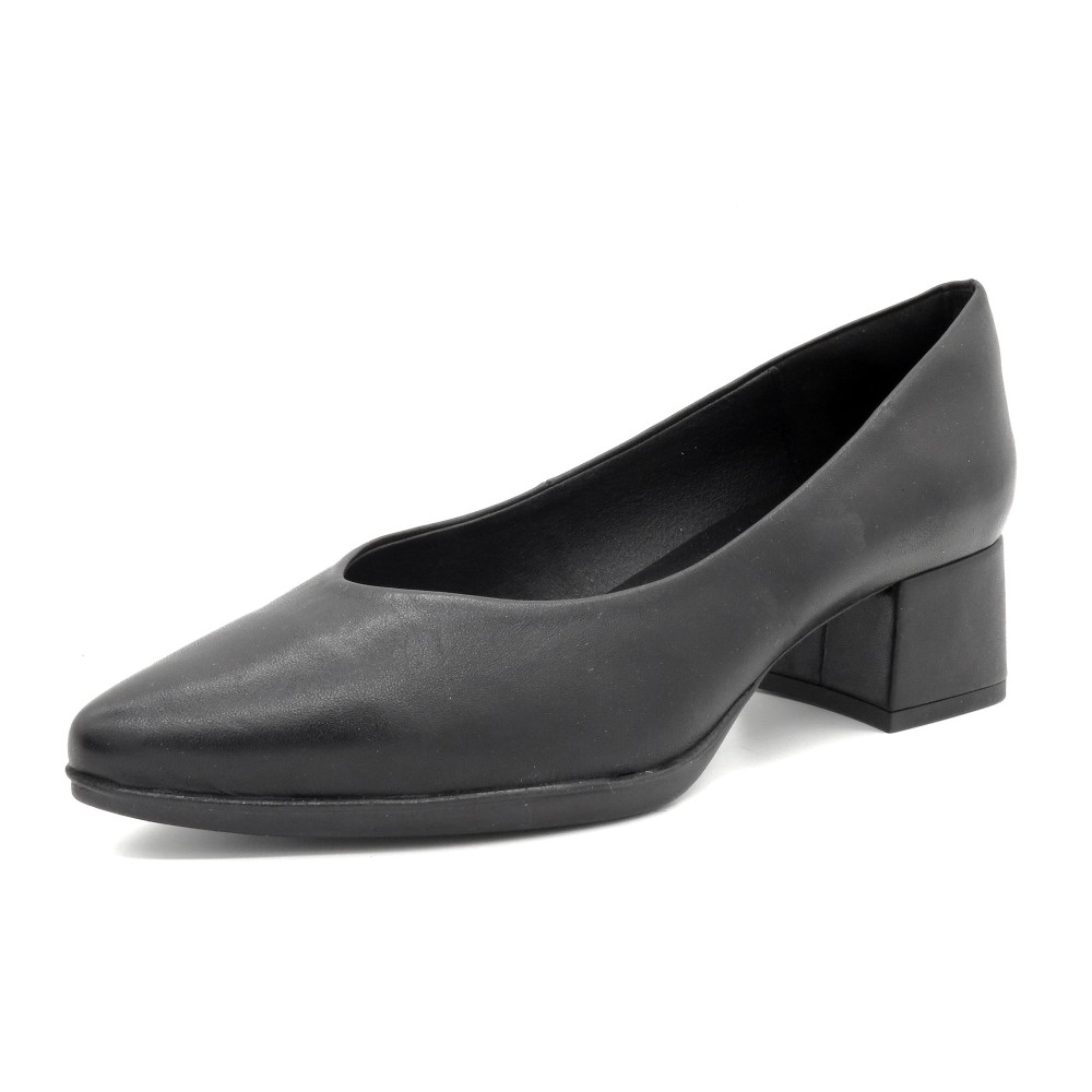 Women's Court Shoes black Leather Formal Business Pumps with Low Heels - Made In Spain Desiree LUKA-2