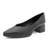 Damen Business Pumps spitz Blockabsatz Leder Damen Pumps Abendschuhe schwarz