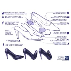 Damen Business Pumps spitz Blockabsatz Leder Damen Pumps Abendschuhe schwarz