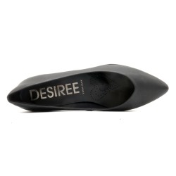 Damen Business Pumps spitz Blockabsatz Leder Damen Pumps Abendschuhe schwarz