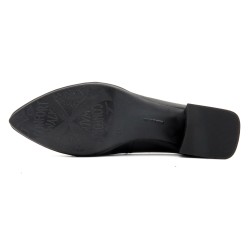 Damen Business Pumps spitz Blockabsatz Leder Damen Pumps Abendschuhe schwarz