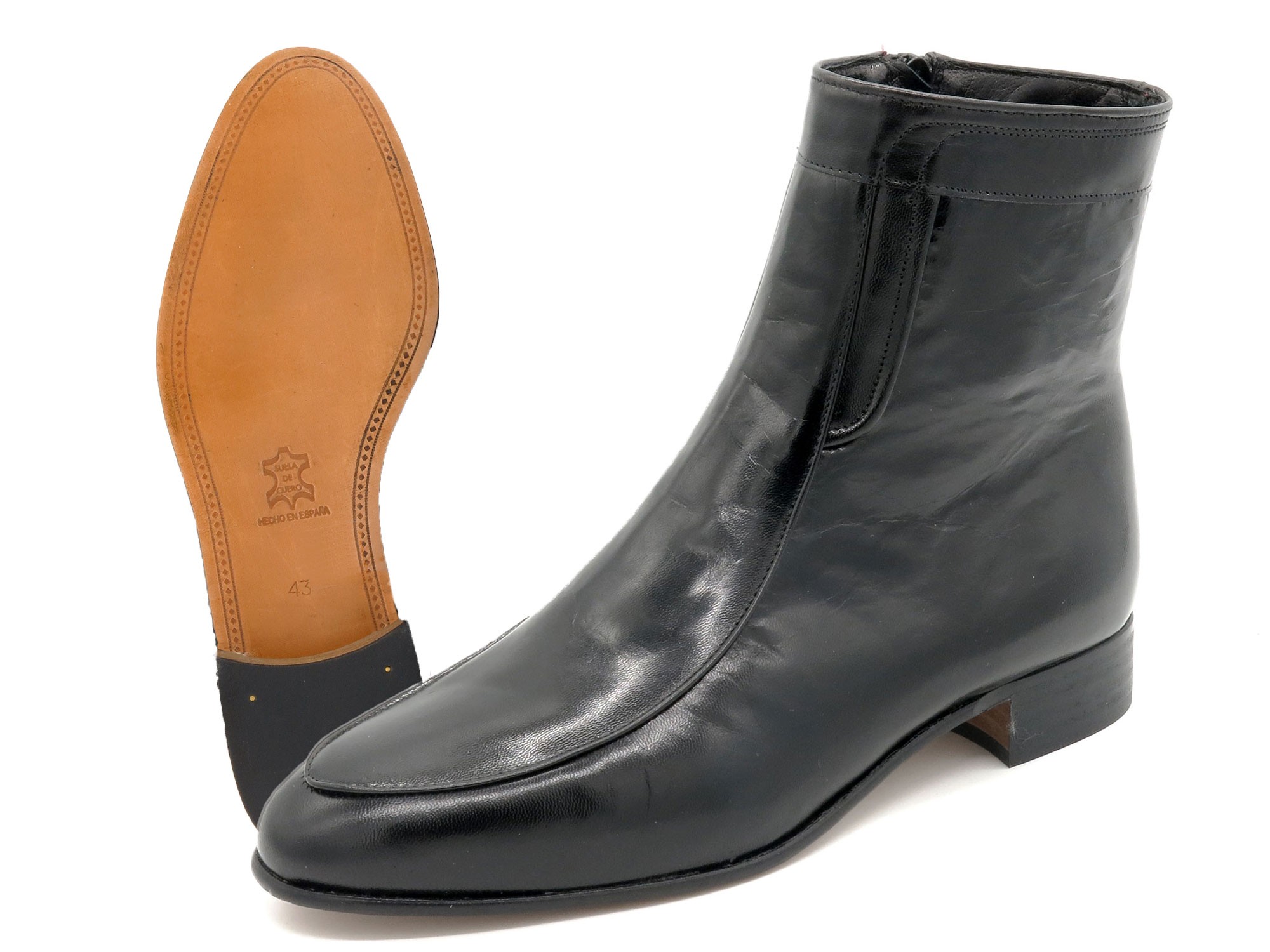 Herren Business Stiefeletten schwarz Stiefel Ledersohle Business Schuhe Stiefel 5205 Latino Marttely Spain Spanien