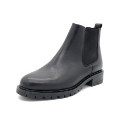 Damen Chelsea Boots schwarz Leder Stiefeletten Schlupf Stiefel Schlupfschuhe Casual 37383 Portugal