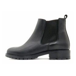 Damen Chelsea Boots schwarz Leder Stiefeletten Schlupf Stiefel Schlupfschuhe Casual 37383 Portugal