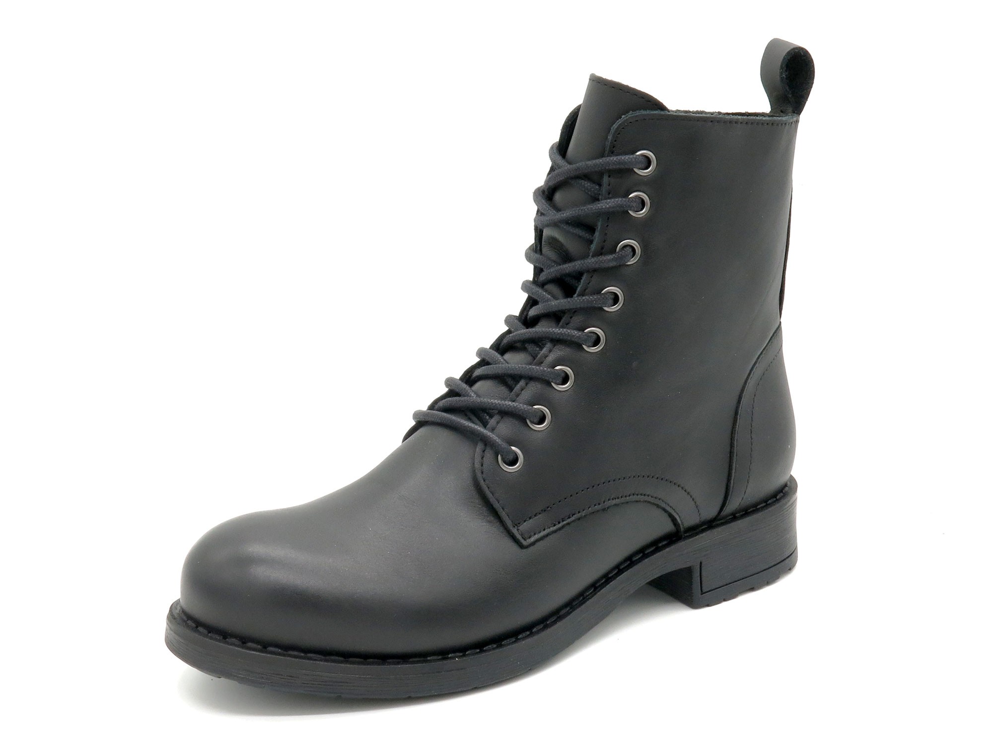 CASUAL Women's Combat Boots black Leather Lace-Up Zipper Boots Made in Portugal 223 CASUAL Women's Combat Boots black Leather Lace-Up Zipper Boots Made in Portugal 223