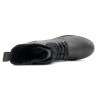 CASUAL Women's Combat Boots black Leather Lace-Up Zipper Boots Made in Portugal 223