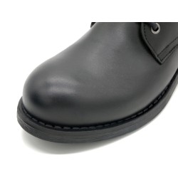 CASUAL Women's Combat Boots black Leather Lace-Up Zipper Boots Made in Portugal 223