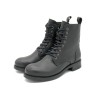 CASUAL Women's Combat Boots black Leather Lace-Up Zipper Boots Made in Portugal 223