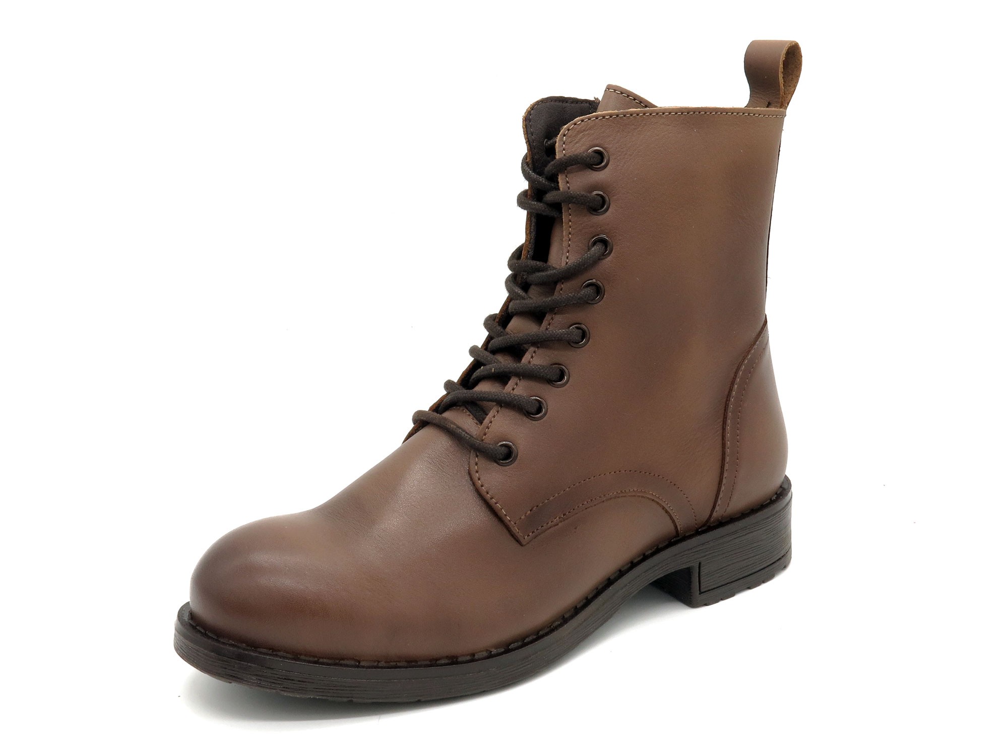 Women's Lace-Up Zipper Boots Military Style Combat Boots Leather brown Casual 223 Portugal outlet price Women's Lace-Up Zipper Boots Military Style Combat Boots Leather brown Casual 223 Portugal outlet price